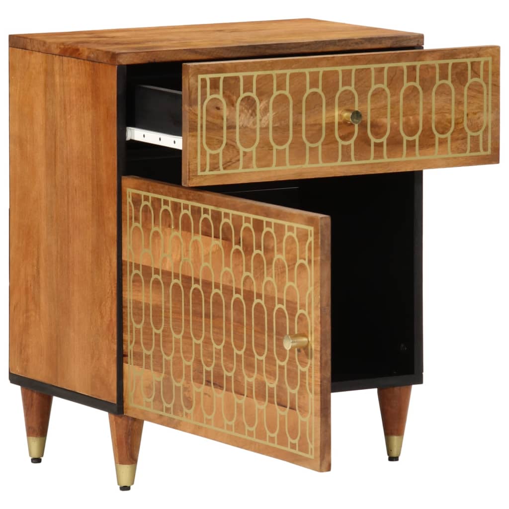 Comodino 50x33x60 cm in Legno Massello di Mango