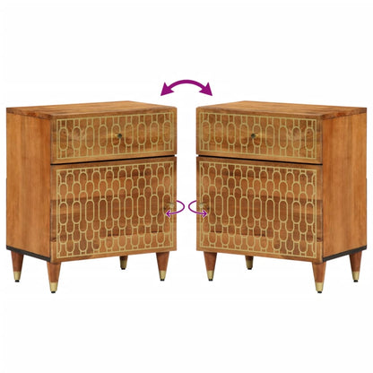 Comodino 50x33x60 cm in Legno Massello di Mango | homemem39