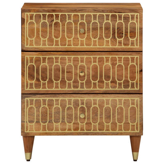 Comodino 50x33x62 cm in Legno Massello di Mango