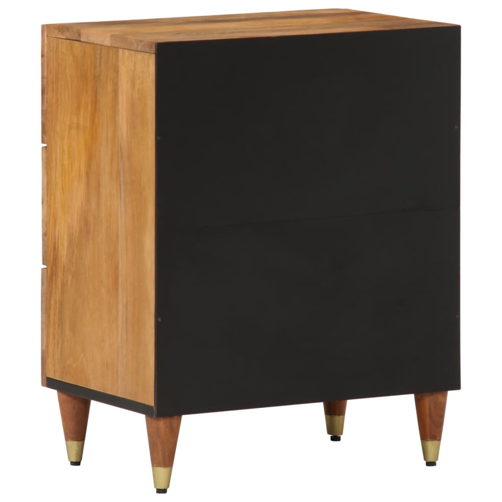 Comodino 50x33x62 cm in Legno Massello di Mango