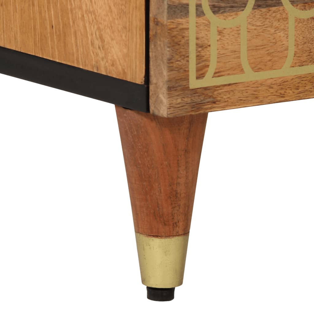 Comodino 50x33x62 cm in Legno Massello di Mango