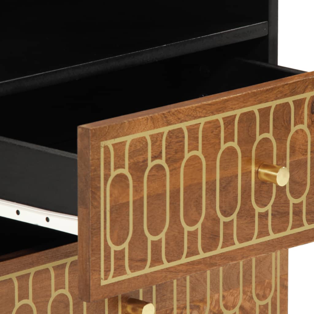 Comodino 50x33x62 cm in Legno Massello di Mango - homemem39