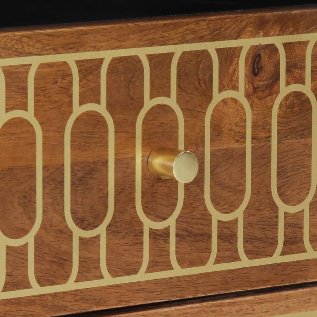 Comodino 50x33x62 cm in Legno Massello di Mango - homemem39