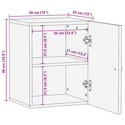 Mobile da Bagno a Parete 38x33x48 cm in Legno Massello di Mango | homemem39