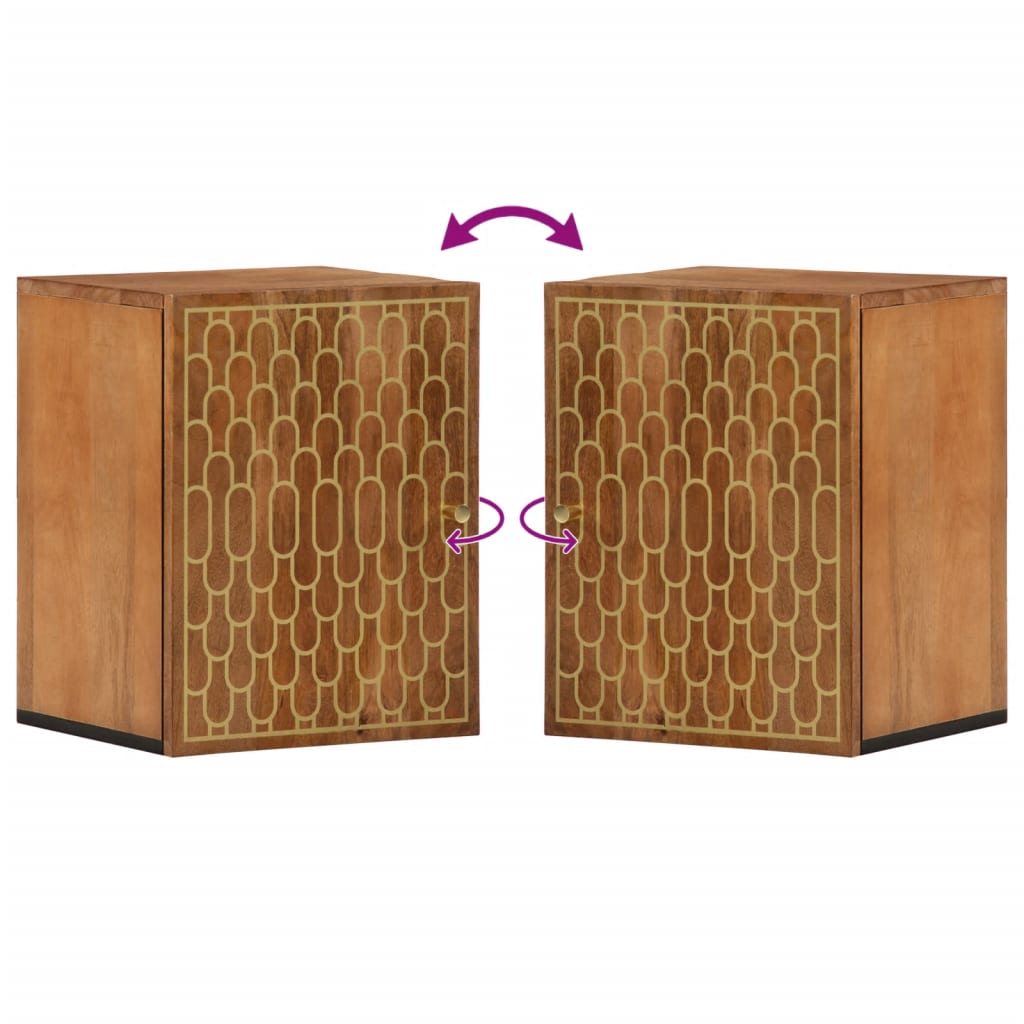Mobile da Bagno a Parete 38x33x48 cm in Legno Massello di Mango | homemem39