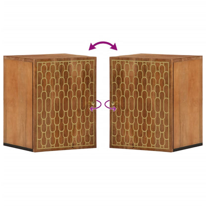 Mobile da Bagno a Parete 38x33x48 cm in Legno Massello di Mango | homemem39