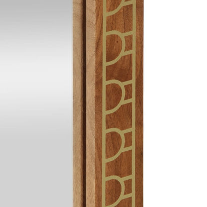 Specchio da Bagno 50x70x2,5 cm Legno Massello di Mango e Vetro