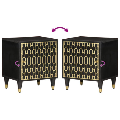 Comodini 2pz 40x33x46 cm in Legno Massello di Mango | homemem39