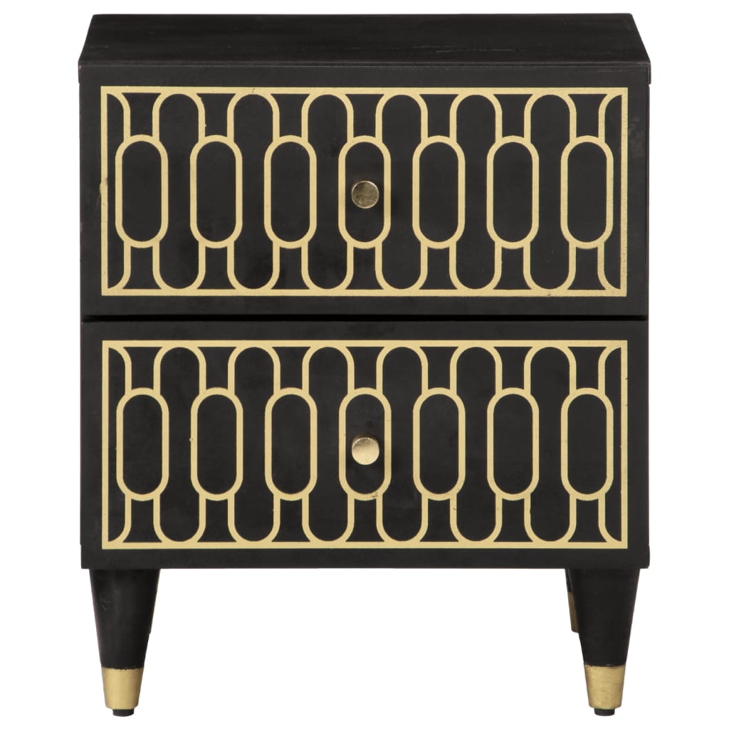 Comodino 40x33x46 cm in Legno Massello di Mango - homemem39