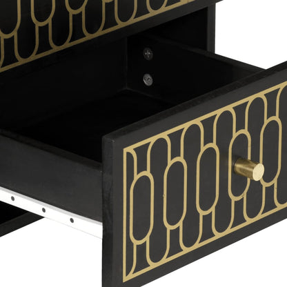 Comodino 40x33x46 cm in Legno Massello di Mango - homemem39