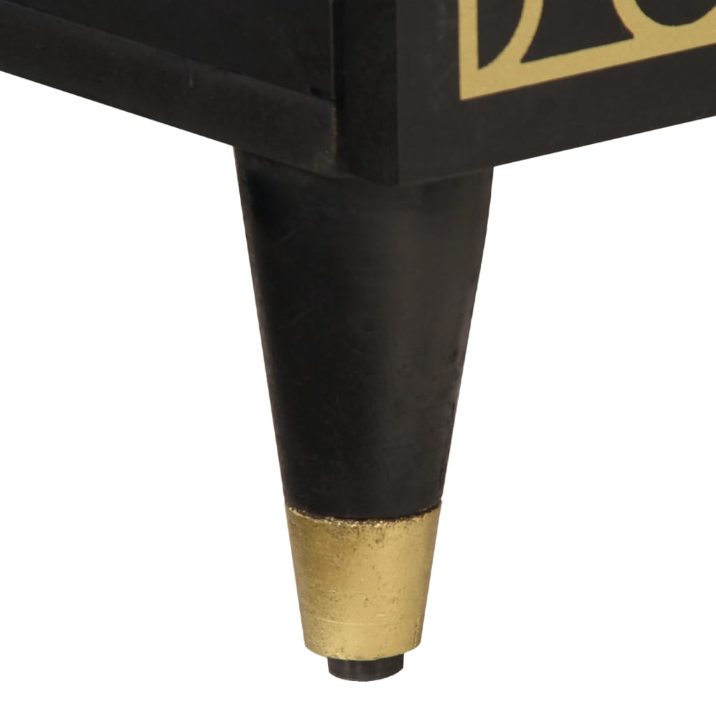 Comodino 40x33x46 cm in Legno Massello di Mango - homemem39