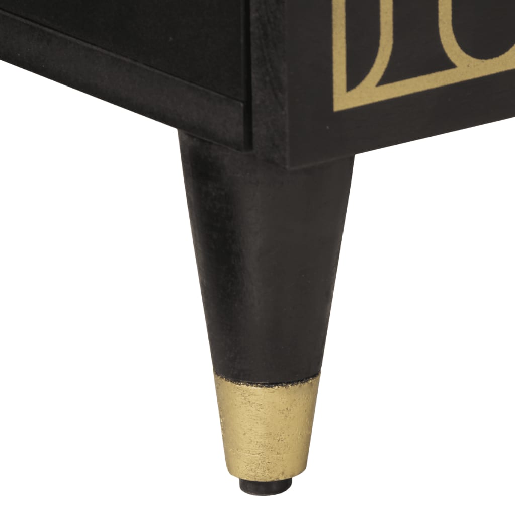 Comodino 40x33x46 cm in Legno Massello di Mango - homemem39