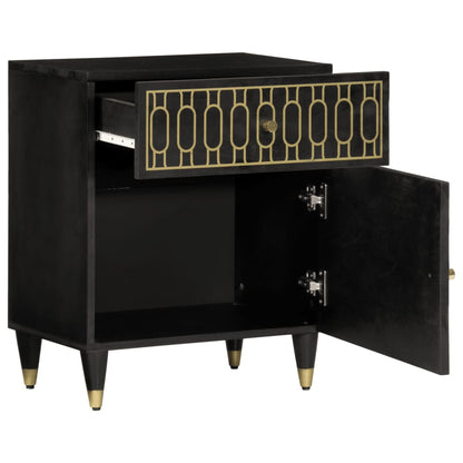 Comodino 50x33x60 cm in Legno Massello di Mango - homemem39