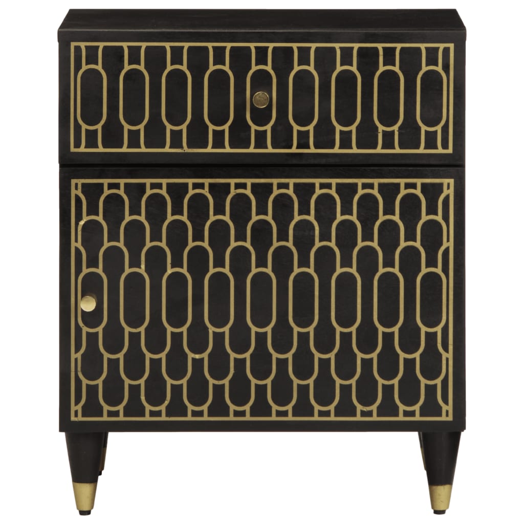 Comodino 50x33x60 cm in Legno Massello di Mango - homemem39