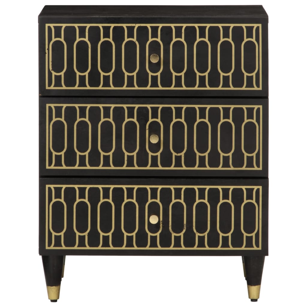 Comodino 50x33x60 cm in Legno Massello di Mango - homemem39