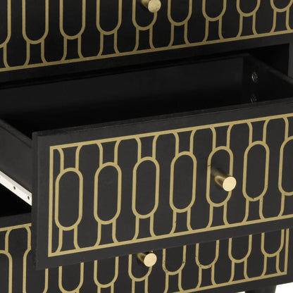 Comodino 50x33x60 cm in Legno Massello di Mango - homemem39