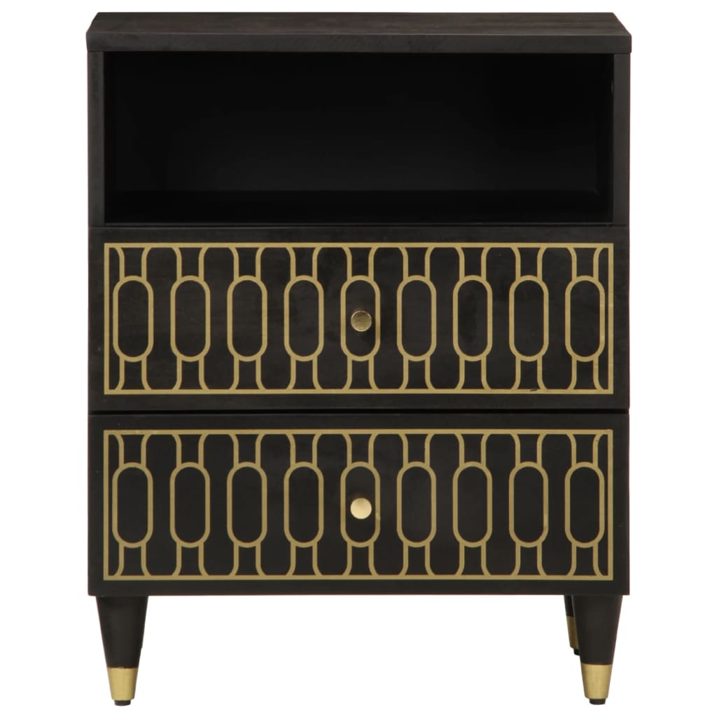 Comodino 50x33x60 cm in Legno Massello di Mango - homemem39