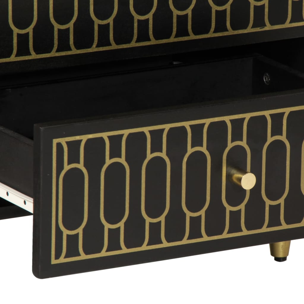 Comodino 50x33x60 cm in Legno Massello di Mango - homemem39