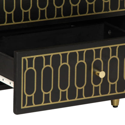 Comodino 50x33x60 cm in Legno Massello di Mango - homemem39