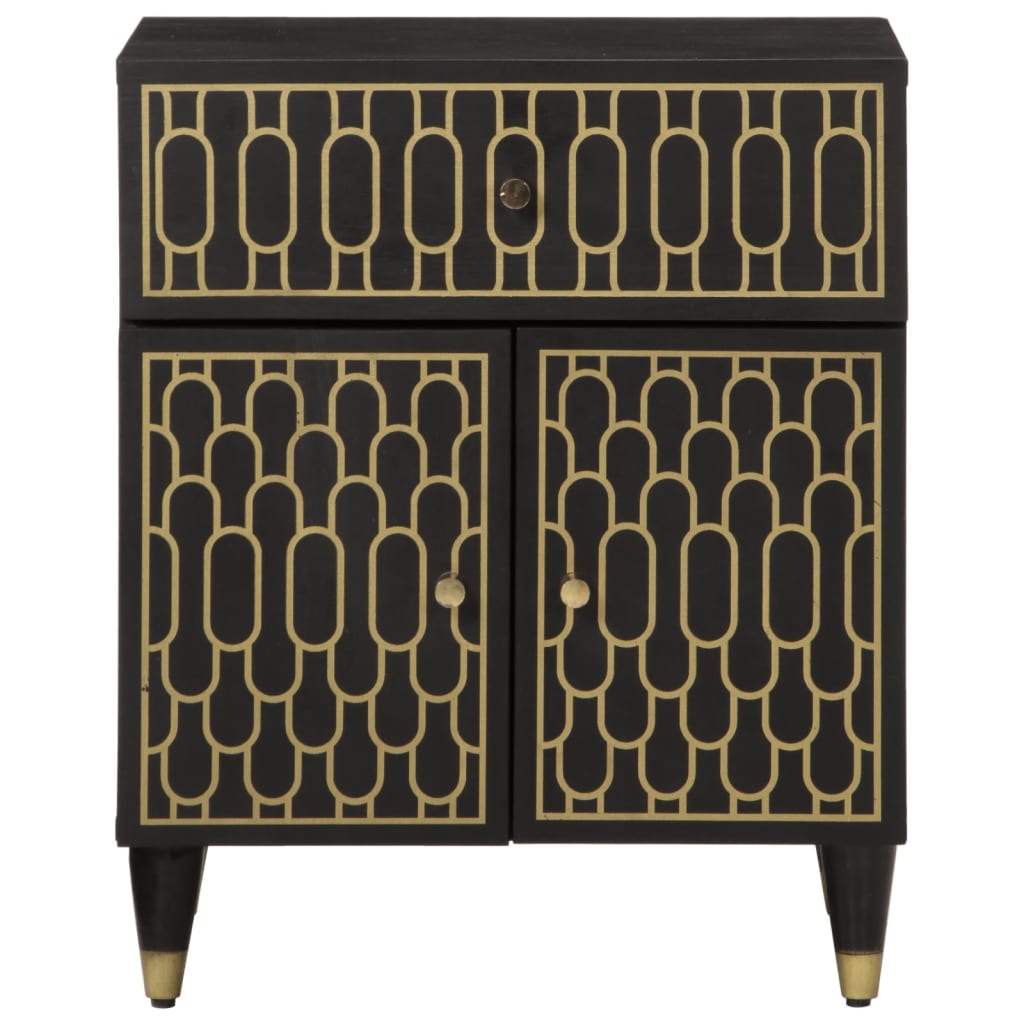 Comodino 50x33x60 cm in Legno Massello di Mango - homemem39