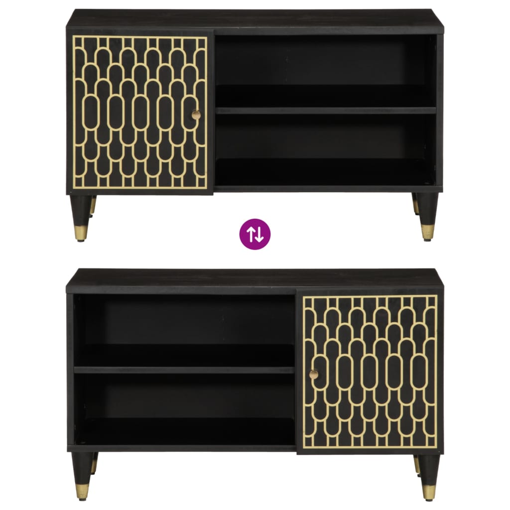 Mobile Porta TV 80x31,5x46 cm in Legno Massello di Mango - homemem39