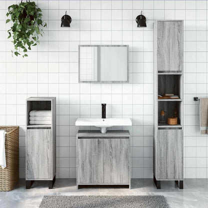 Set Mobili da Bagno 2 pz Grigio Sonoma in Legno Multistrato - homemem39