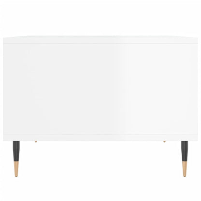 Tavolino Salotto Bianco Lucido 60x50x36,5 cm Legno Multistrato | homemem39
