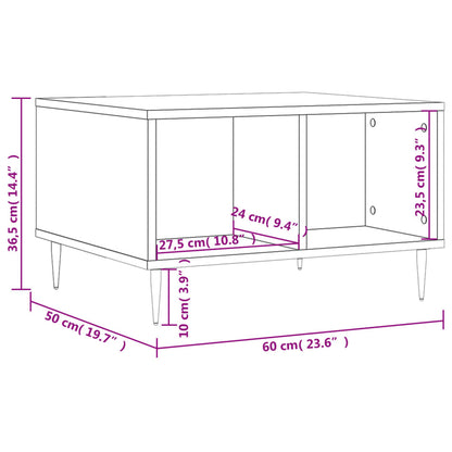 Tavolino da Salotto Rovere Fumo 60x50x36,5 cm Legno Multistrato | homemem39
