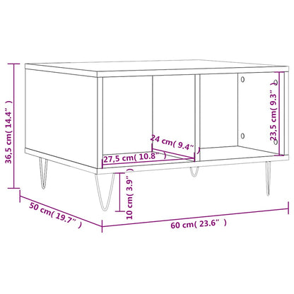 Tavolino Salotto Bianco Lucido 60x50x36,5 cm Legno Multistrato | homemem39