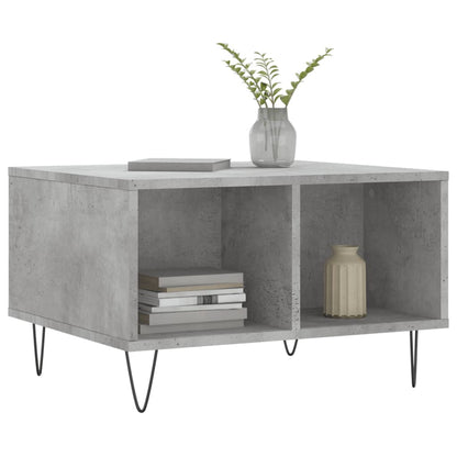 Tavolino Salotto Grigio Cemento 60x50x36,5 cm Legno Multistrato | homemem39