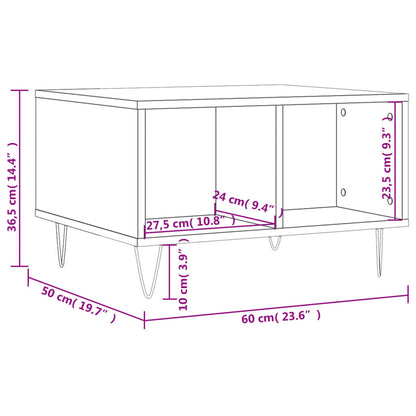 Tavolino Salotto Grigio Cemento 60x50x36,5 cm Legno Multistrato | homemem39