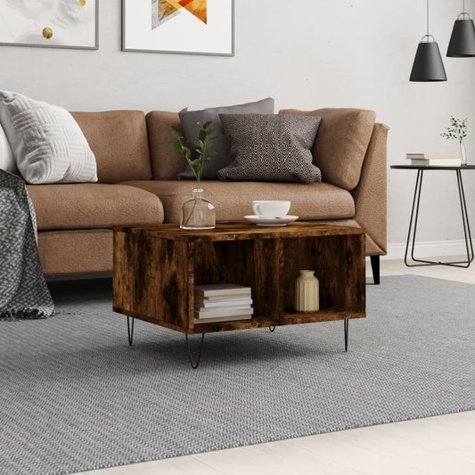 Tavolino da Salotto Rovere Fumo 60x50x36,5 cm Legno Multistrato | homemem39