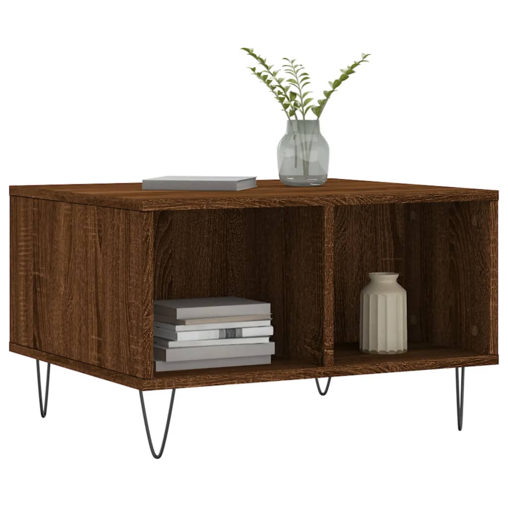 Tavolino da Salotto Rovere Marrone 60x50x36,5 cm in Multistrato