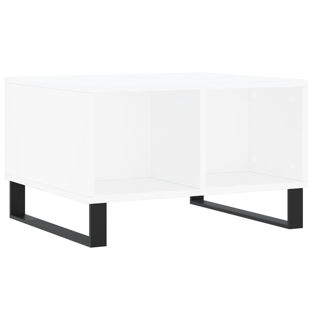 Tavolino da Salotto Bianco 60x50x36,5 cm in Legno Multistrato | homemem39