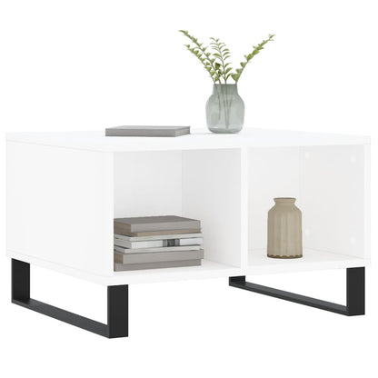 Tavolino da Salotto Bianco 60x50x36,5 cm in Legno Multistrato | homemem39