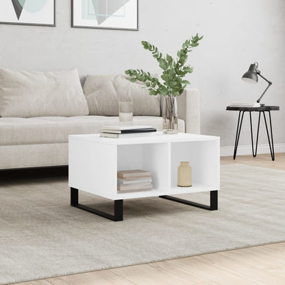 Tavolino da Salotto Bianco 60x50x36,5 cm in Legno Multistrato | homemem39