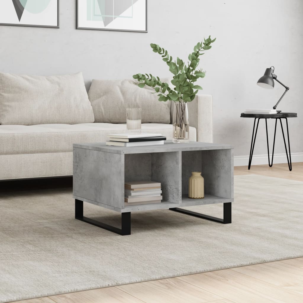 Tavolino Salotto Grigio Cemento 60x50x36,5 cm Legno Multistrato | homemem39