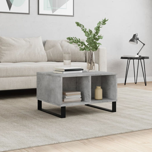 Tavolino Salotto Grigio Cemento 60x50x36,5 cm Legno Multistrato | homemem39