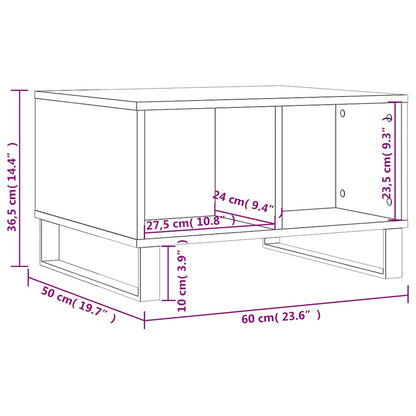 Tavolino da Salotto Rovere Marrone 60x50x36,5 cm in Multistrato