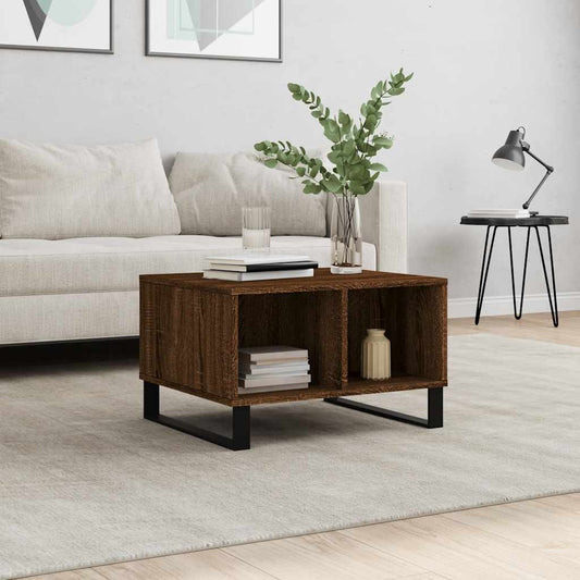 Tavolino da Salotto Rovere Marrone 60x50x36,5 cm in Multistrato | homemem39