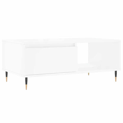 Tavolino da Salotto Bianco 90x50x36,5 cm in Legno Multistrato