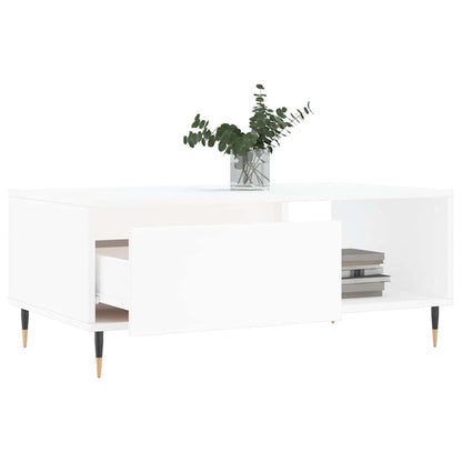 Tavolino da Salotto Bianco 90x50x36,5 cm in Legno Multistrato
