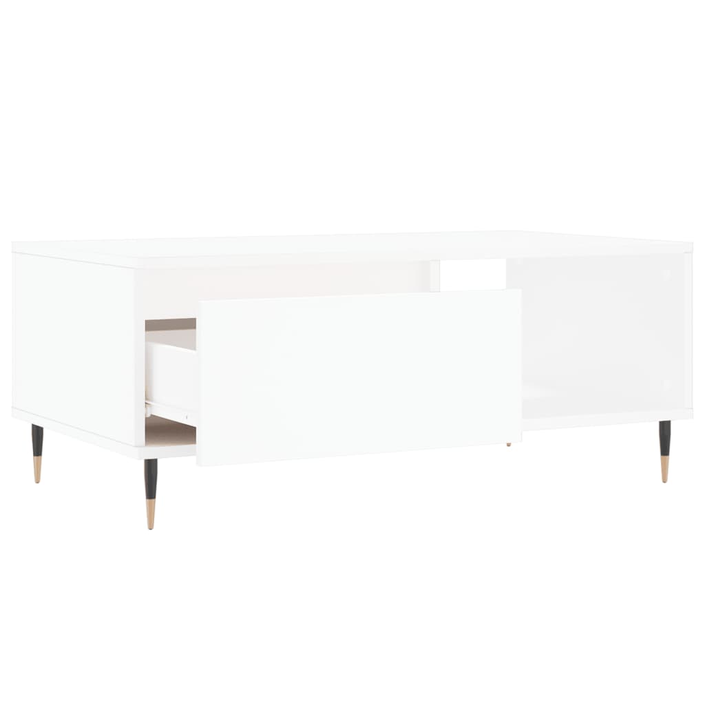 Tavolino da Salotto Bianco 90x50x36,5 cm in Legno Multistrato | homemem39