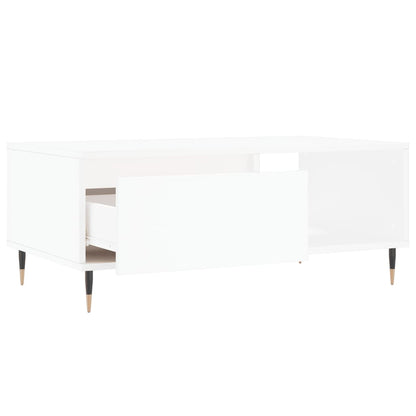 Tavolino da Salotto Bianco 90x50x36,5 cm in Legno Multistrato | homemem39