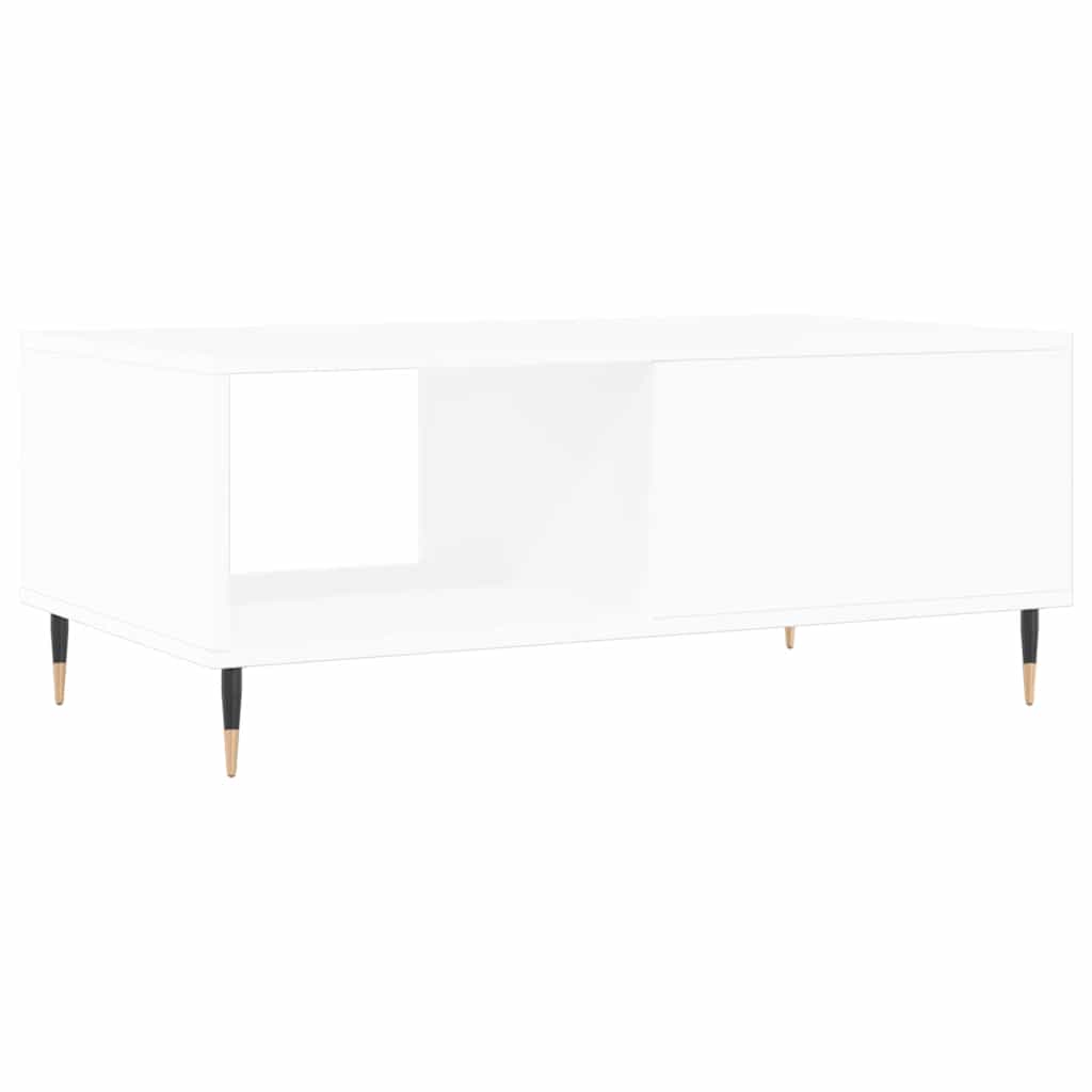 Tavolino da Salotto Bianco 90x50x36,5 cm in Legno Multistrato