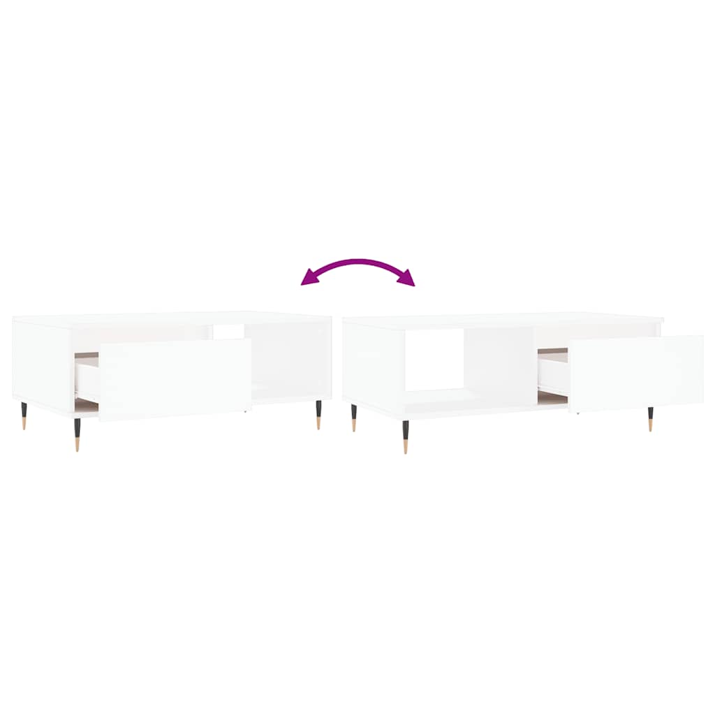 Tavolino da Salotto Bianco 90x50x36,5 cm in Legno Multistrato