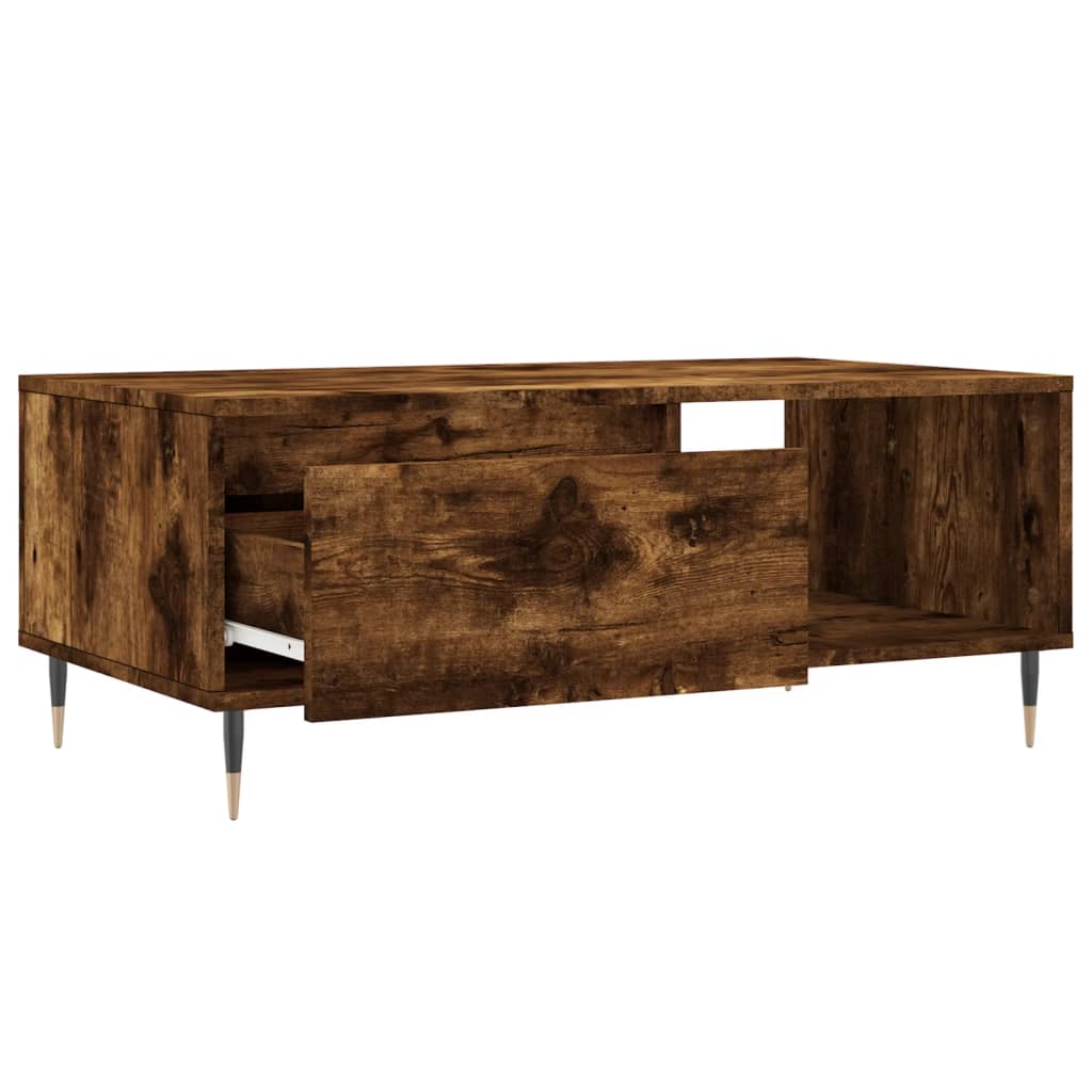 Tavolino da Salotto Rovere Fumo 90x50x36,5 cm Legno Multistrato | homemem39