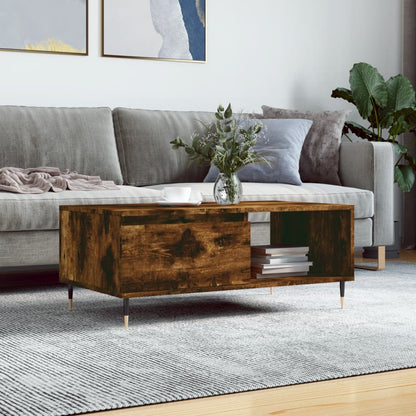 Tavolino da Salotto Rovere Fumo 90x50x36,5 cm Legno Multistrato | homemem39