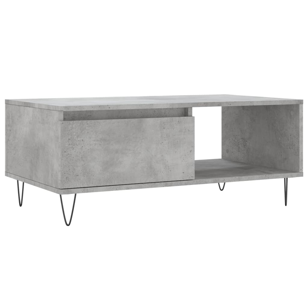 Tavolino Salotto Grigio Cemento 90x50x36,5 cm Legno Multistrato | homemem39