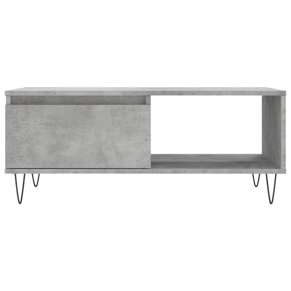 Tavolino Salotto Grigio Cemento 90x50x36,5 cm Legno Multistrato | homemem39